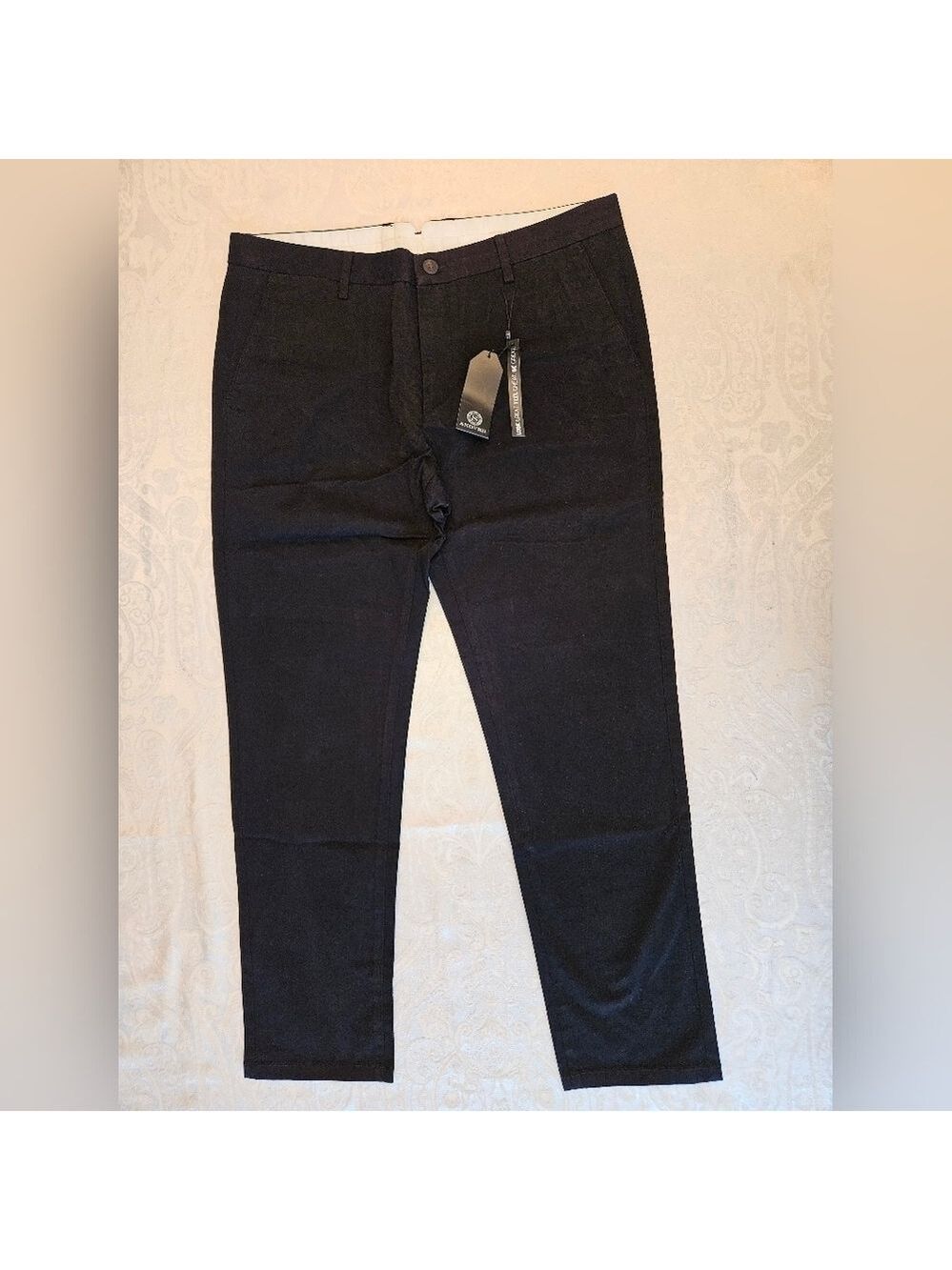 Classic Men's Cotton Black Chino Pants, Size 36, Snover, NWT